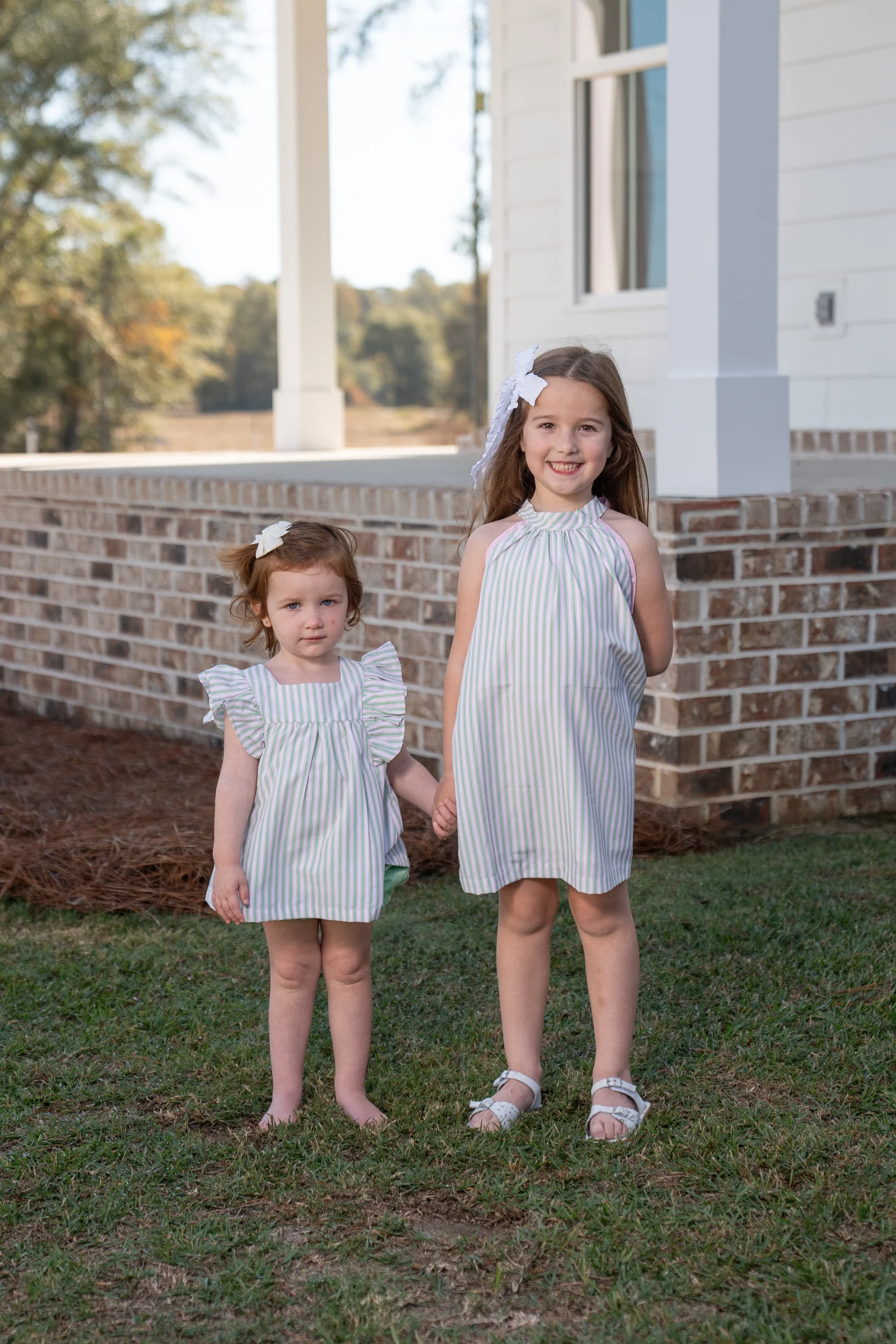 Delia Pink & Green Stripe Bloomer Set - Image 3