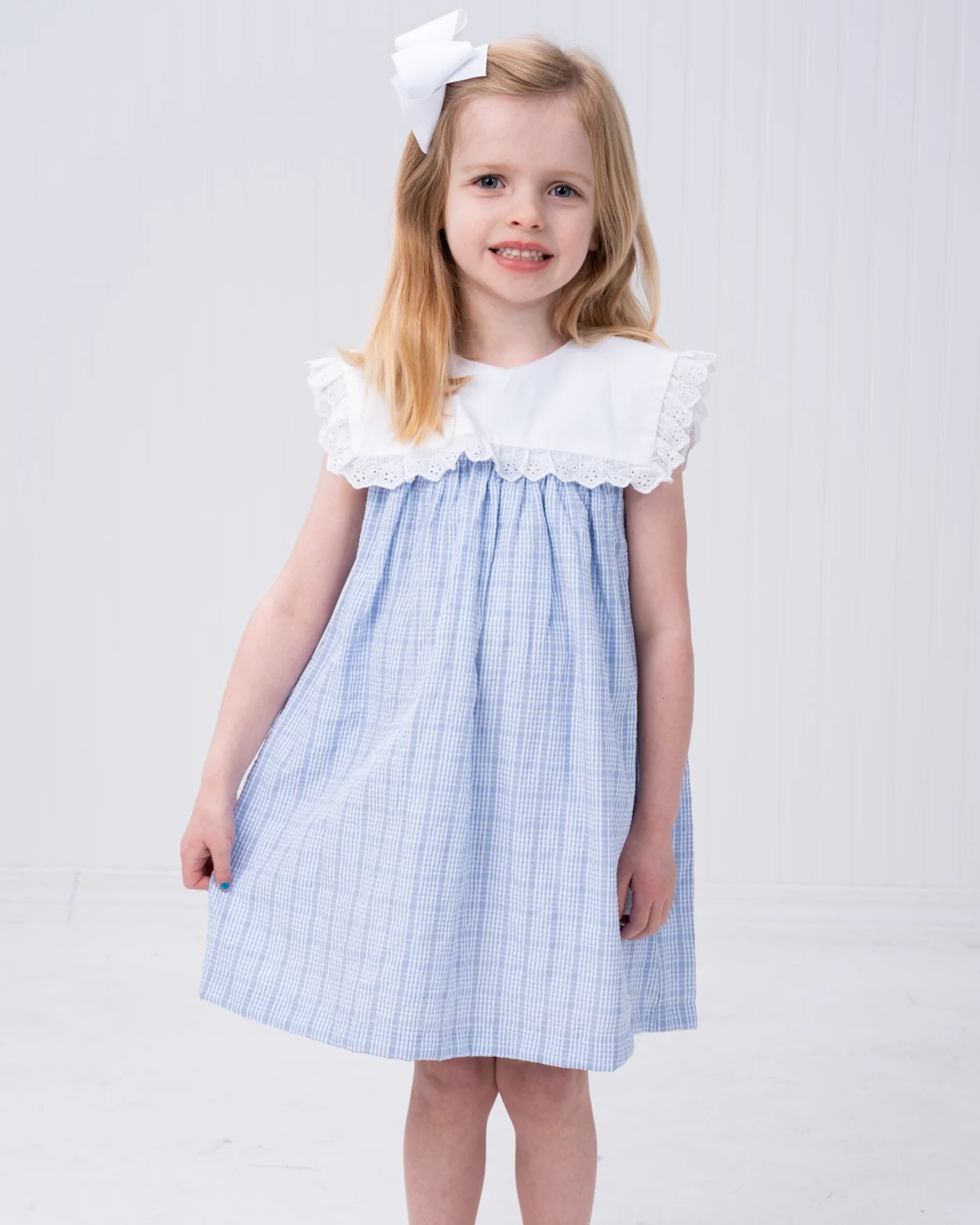 Demi Blue Check Dress - Image 2