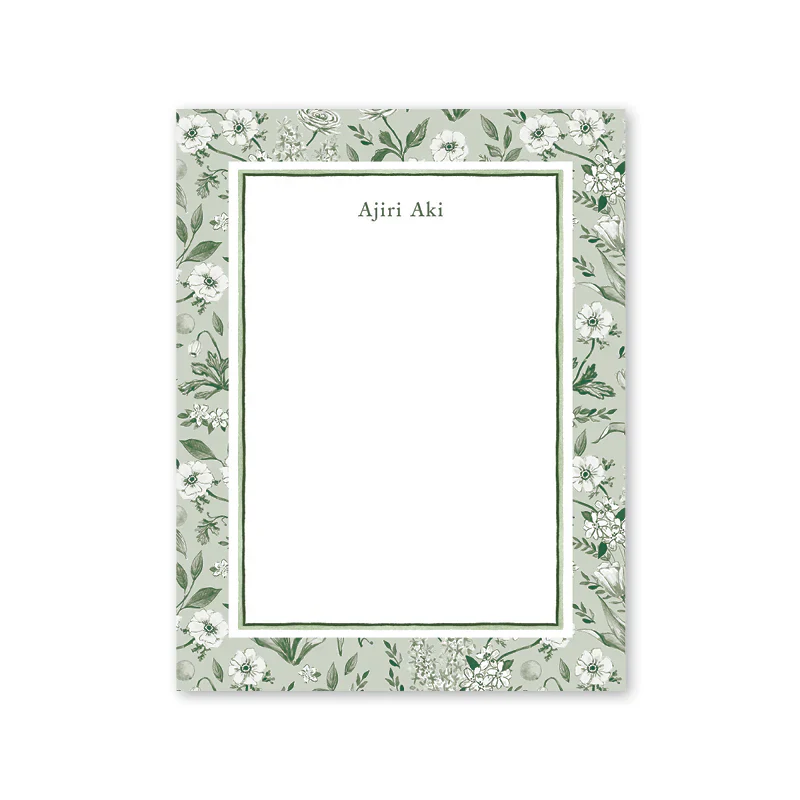 Dogwood Hill Joie Des Fleurs Verte Notepad
