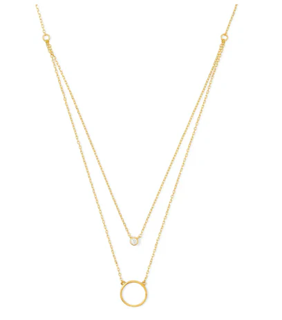 Double layer appeal- 1 layer small framed cz, 1 layer delicate open circle