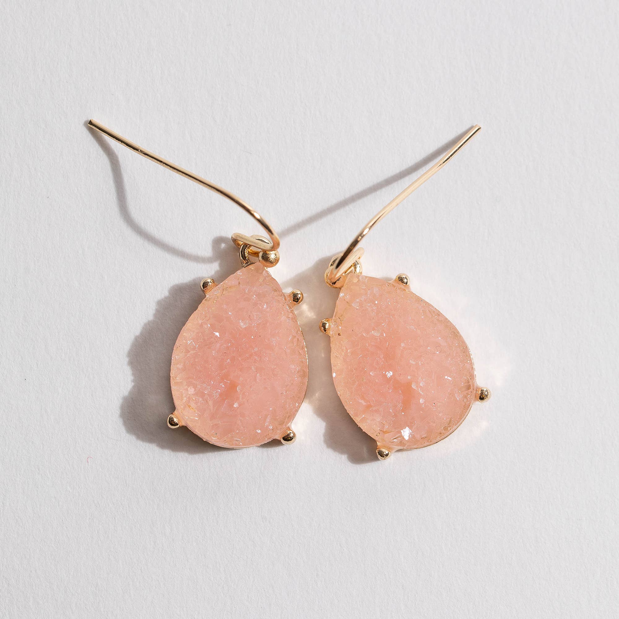 Druzy Teardrop Dangle Earrings