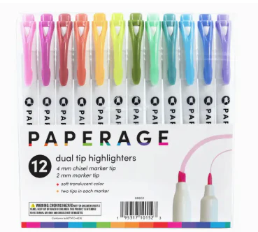 Dual Tip Pastel Highlighter 12 Pack