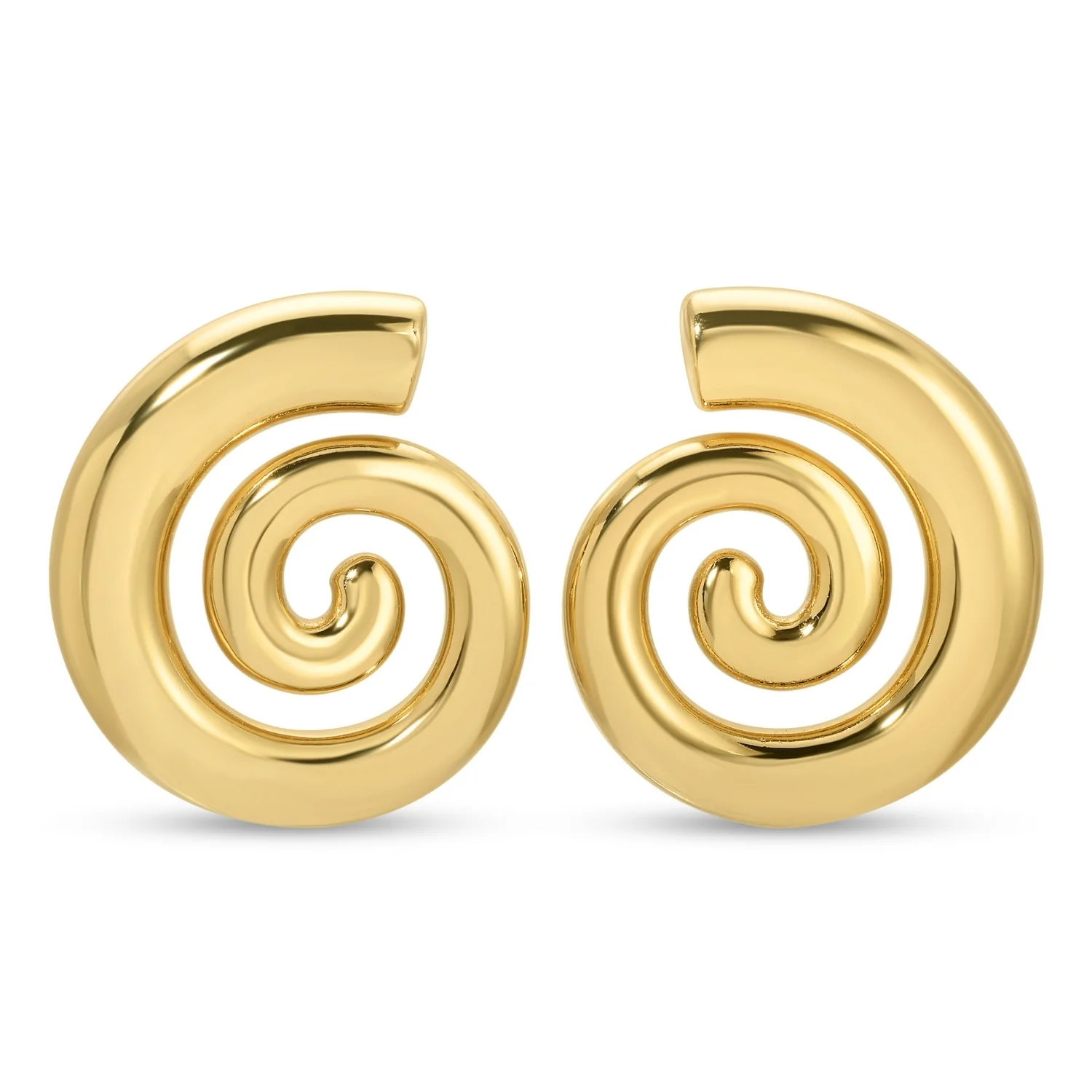 Earrings - Large Swirl Studs Gold