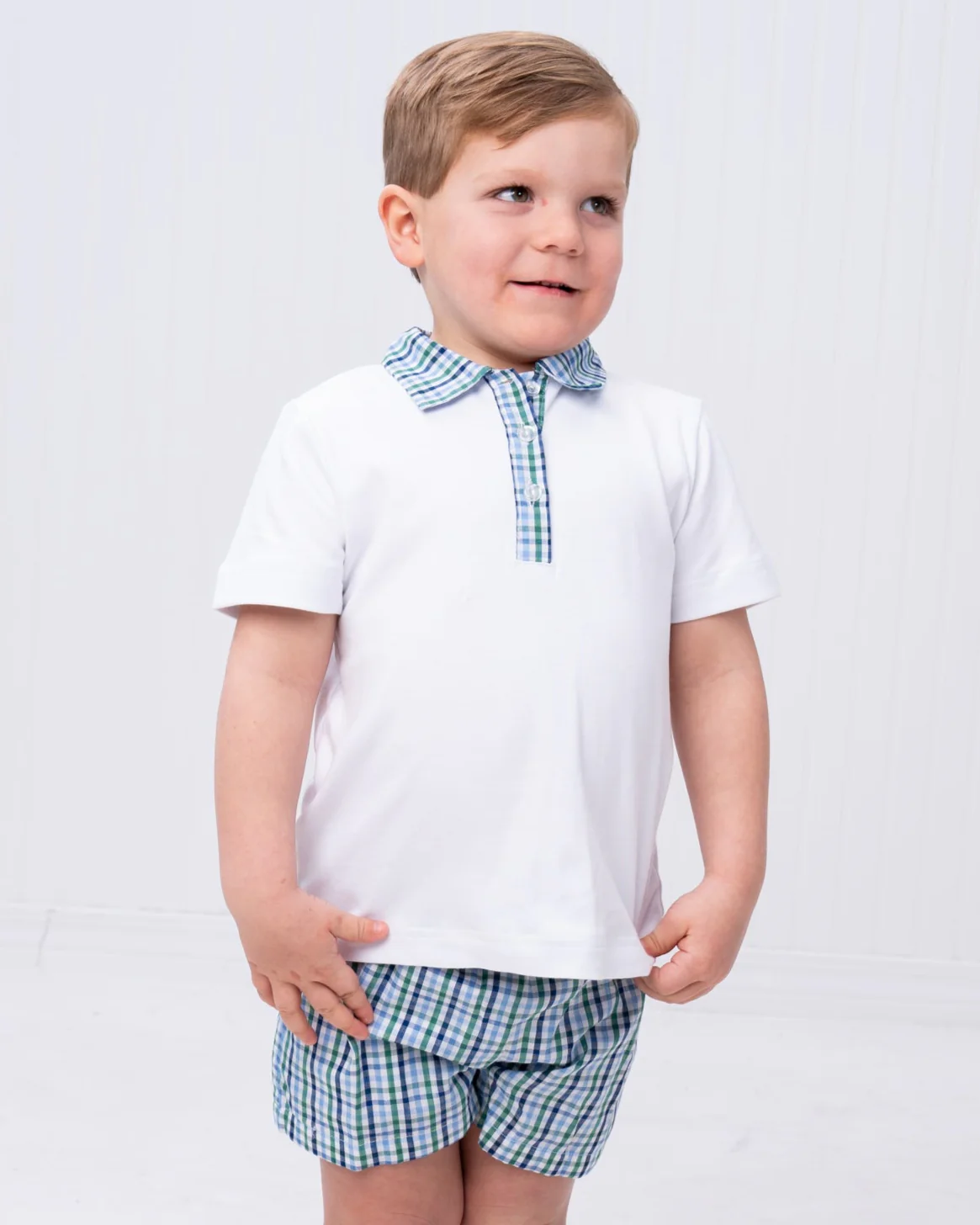 Easton Green & Blue Check Short Set - Image 2