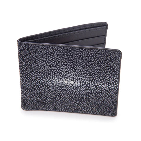 Eric- Black Men's Shagreen Billfold
