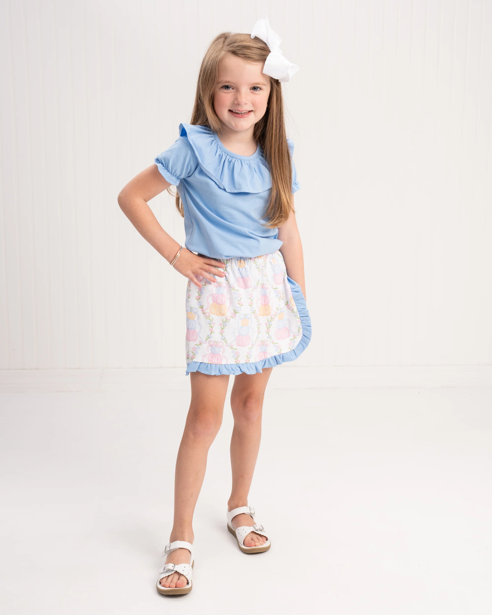 Evelyn Pumpkin Trellis Skort - Image 3
