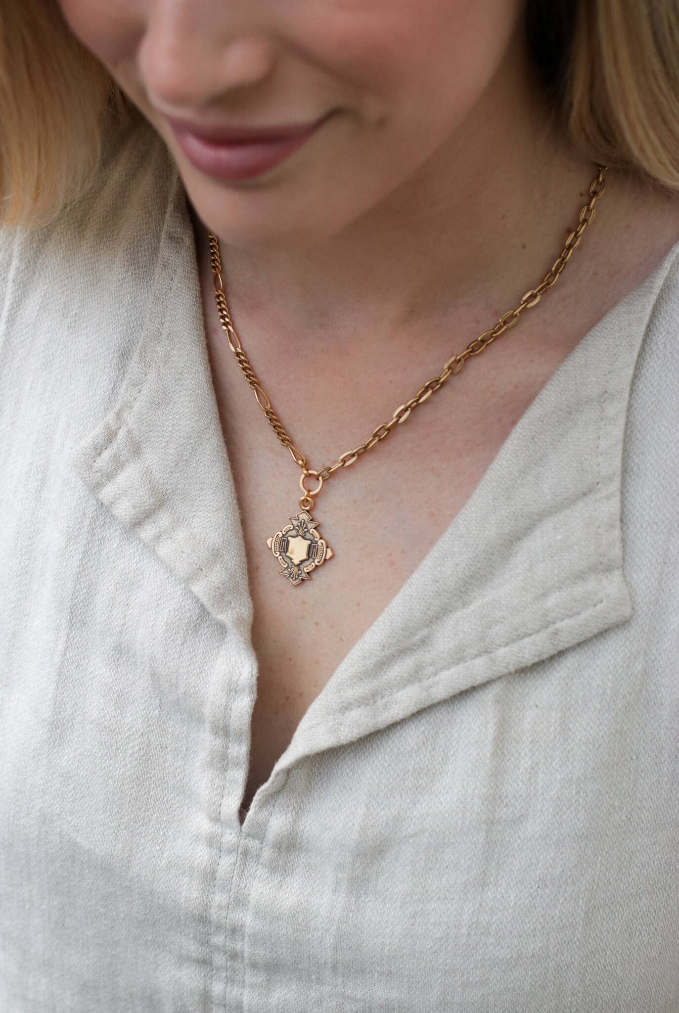 Ex Voto - 18" Katy Necklace with Canterbury Medal - Image 2