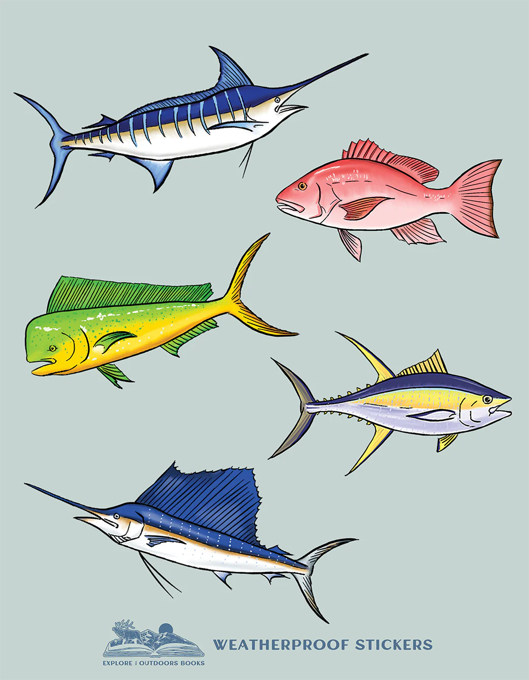 Explore the Outdoors Books - Saltwater Weatherproof Sticker Sheet