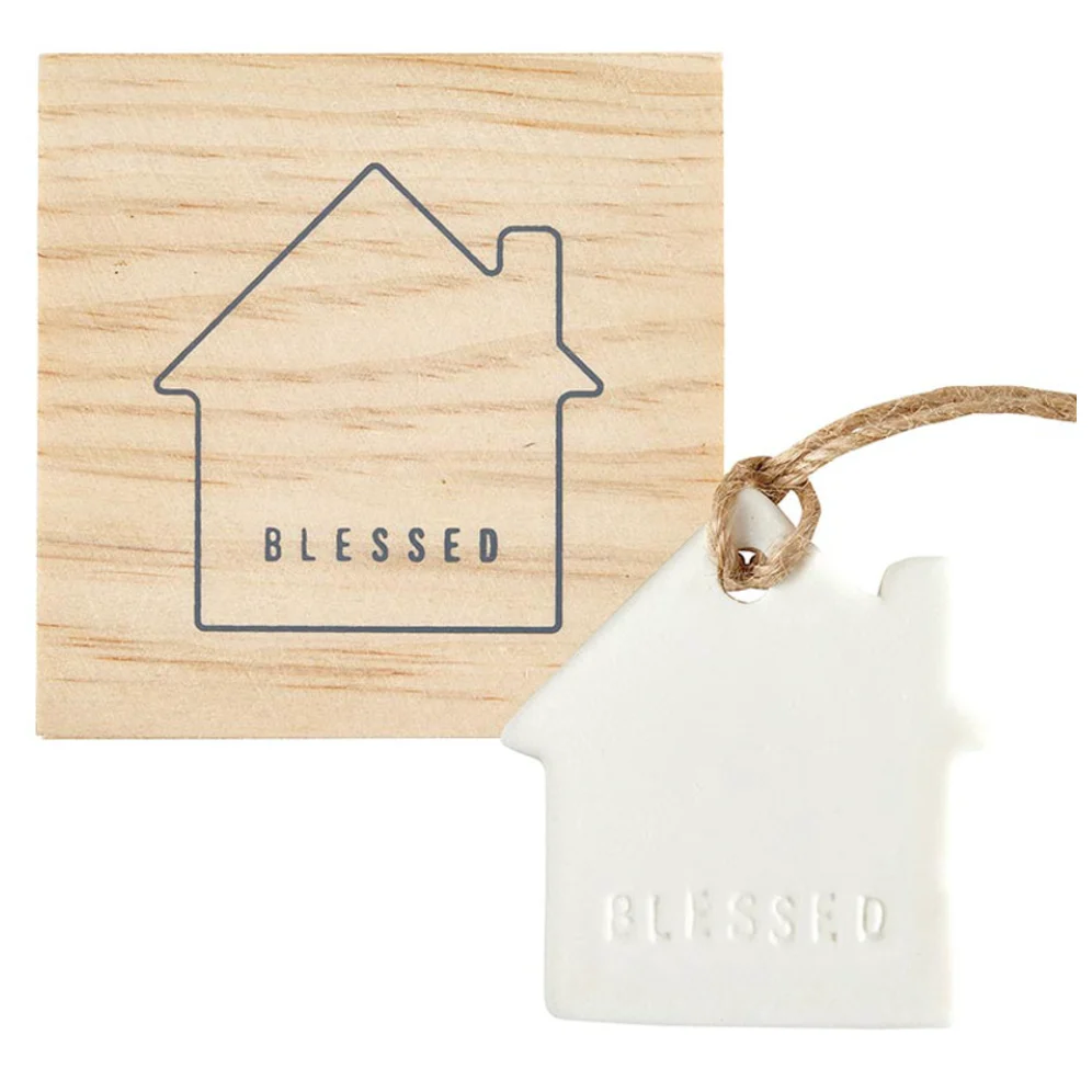 Face to Face Ceramic Ornament - House - Blessed