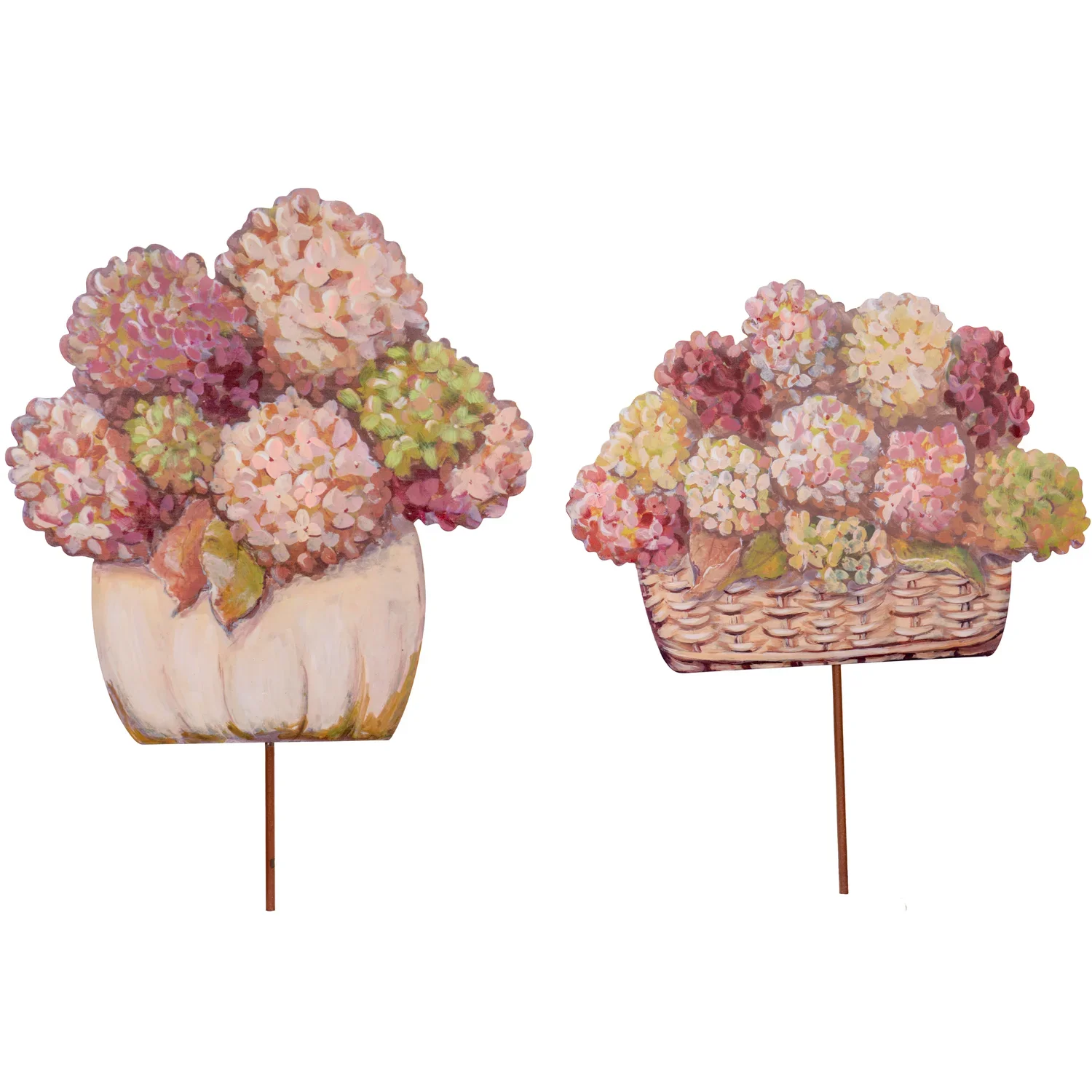 Fall Hydrangea Pumpkin & Basket, S/2