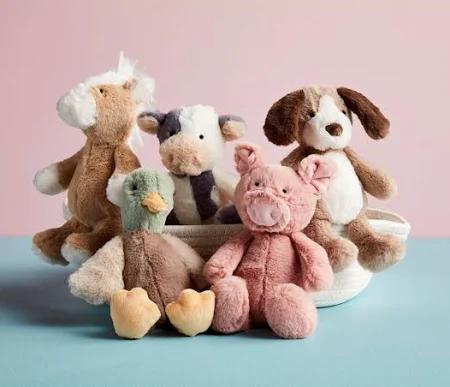 Farm Plush Rattle Pals