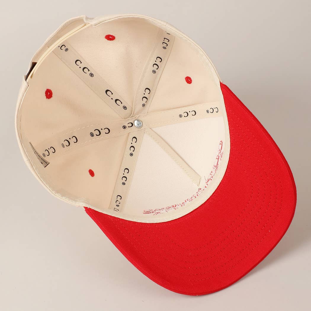 Fashion City - God Bless America Embroidered Two-Tone Canvas Cap: LT PINK / ONE SIZE - Image 25