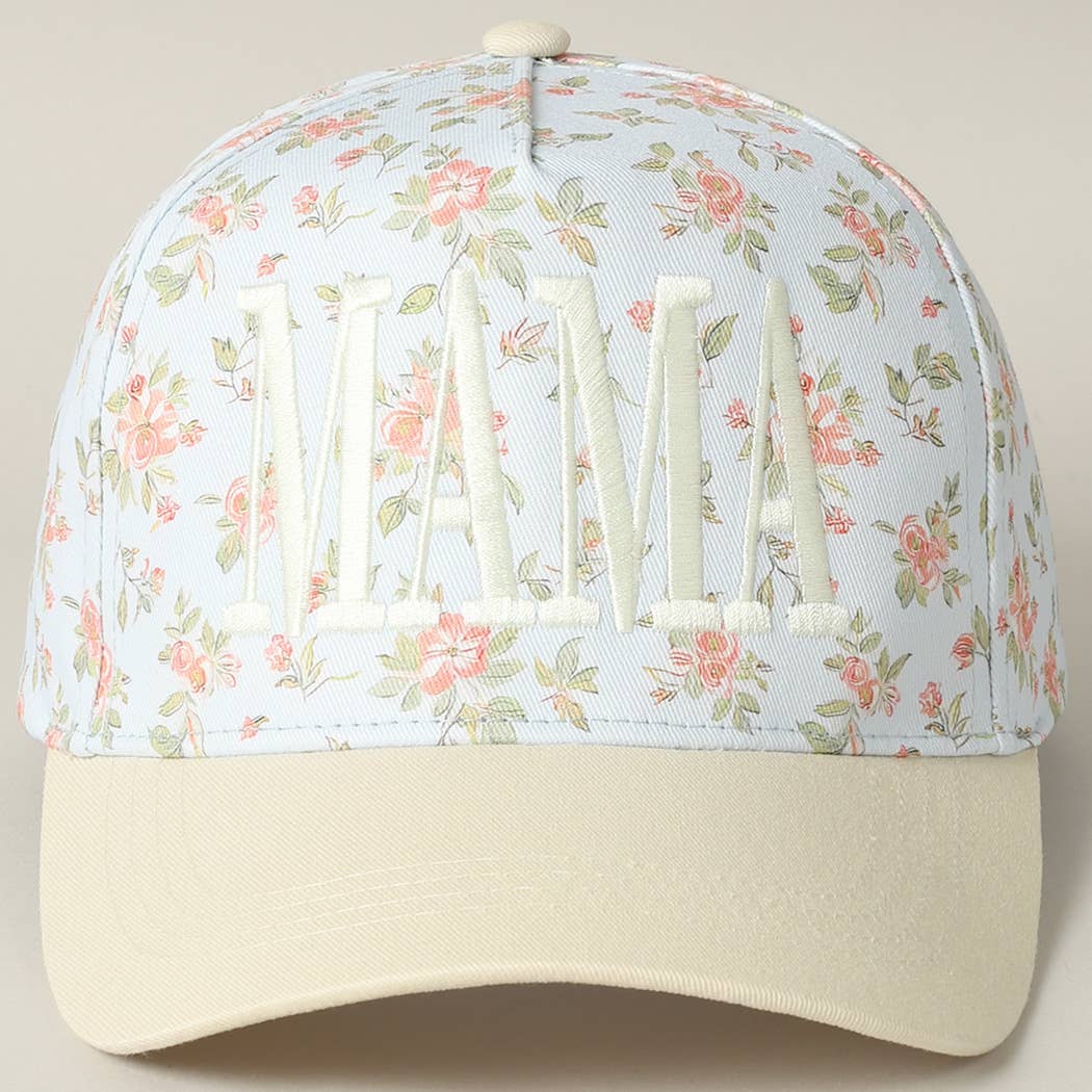 MAMA Embroidered Flower PatternTrucker Hat: PINK/PINK / ONE SIZE - Image 5