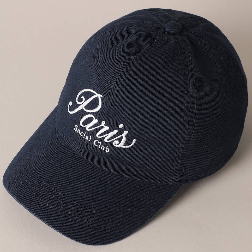 Fashion City - Paris Social Club Text Embroidery Baseball Cap: Pink / ONE SIZE - Image 6