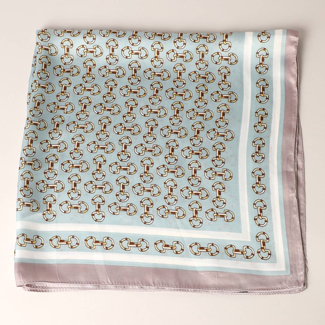 Fashion City - Satin Horsebit Print Light Weight Soft Scarf : 4-BK / ONE SIZE - Image 9