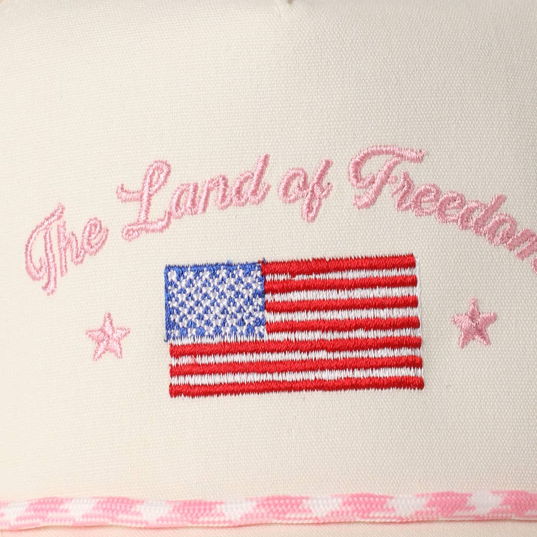 Fashion City - The Land of Freedom Flag Embroidered Trucker Hat: Red / ONE SIZE - Image 12