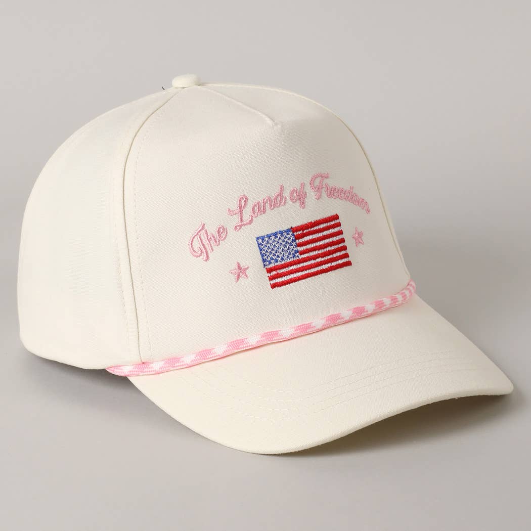 Fashion City - The Land of Freedom Flag Embroidered Trucker Hat: Red / ONE SIZE - Image 13