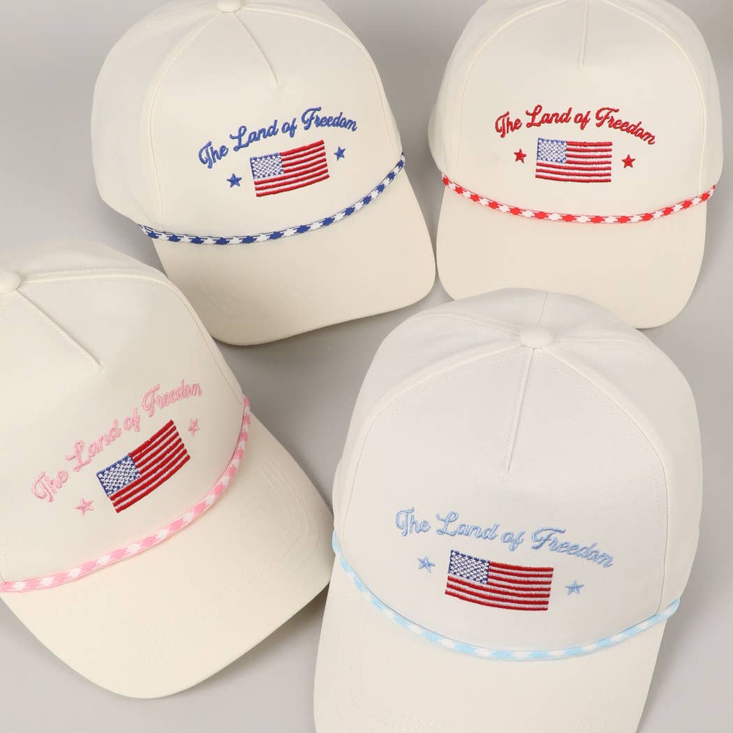 Fashion City - The Land of Freedom Flag Embroidered Trucker Hat: Red / ONE SIZE - Image 3