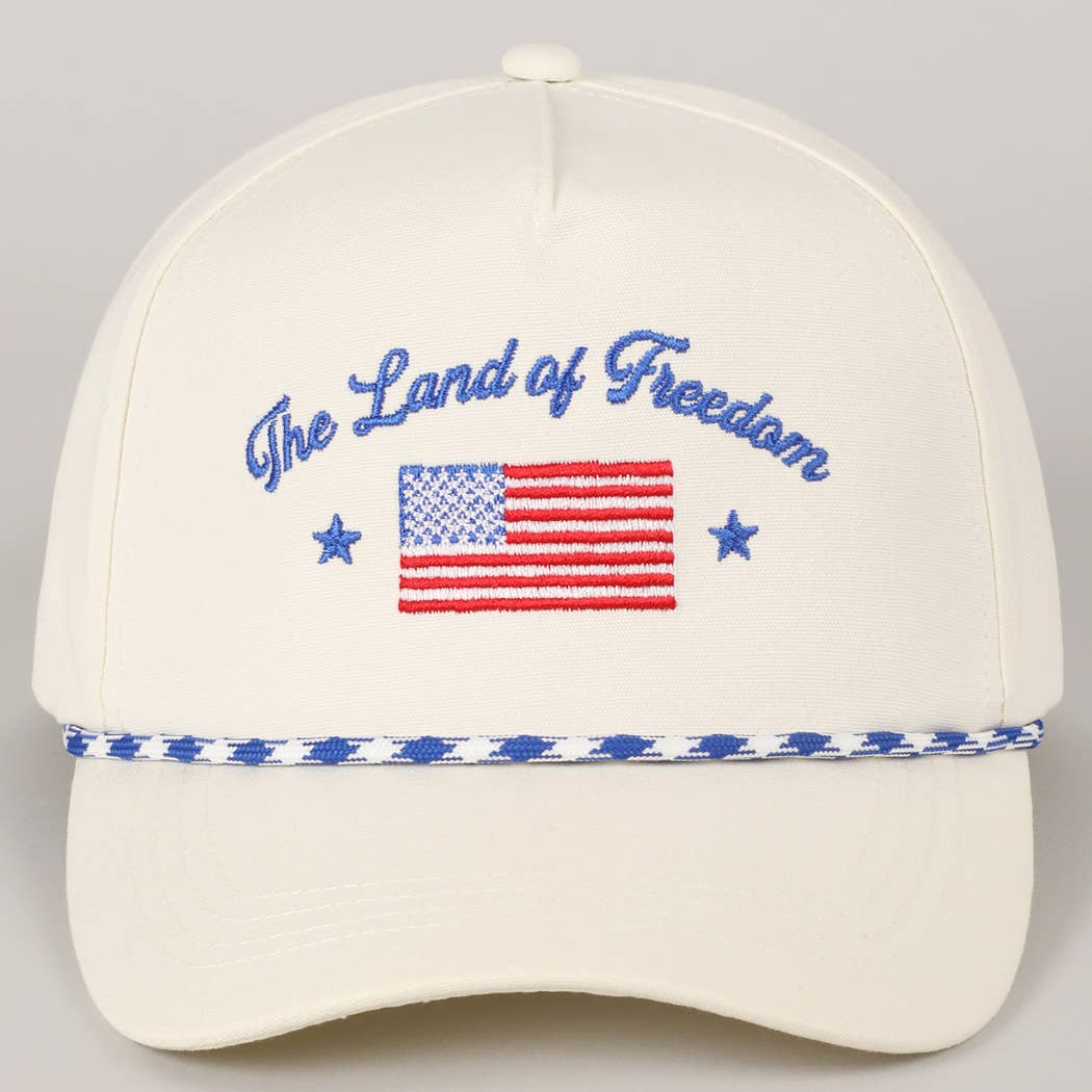 Fashion City - The Land of Freedom Flag Embroidered Trucker Hat: Red / ONE SIZE - Image 5