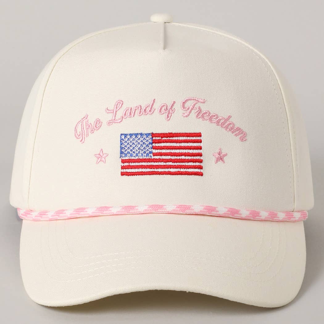 Fashion City - The Land of Freedom Flag Embroidered Trucker Hat: Red / ONE SIZE - Image 6