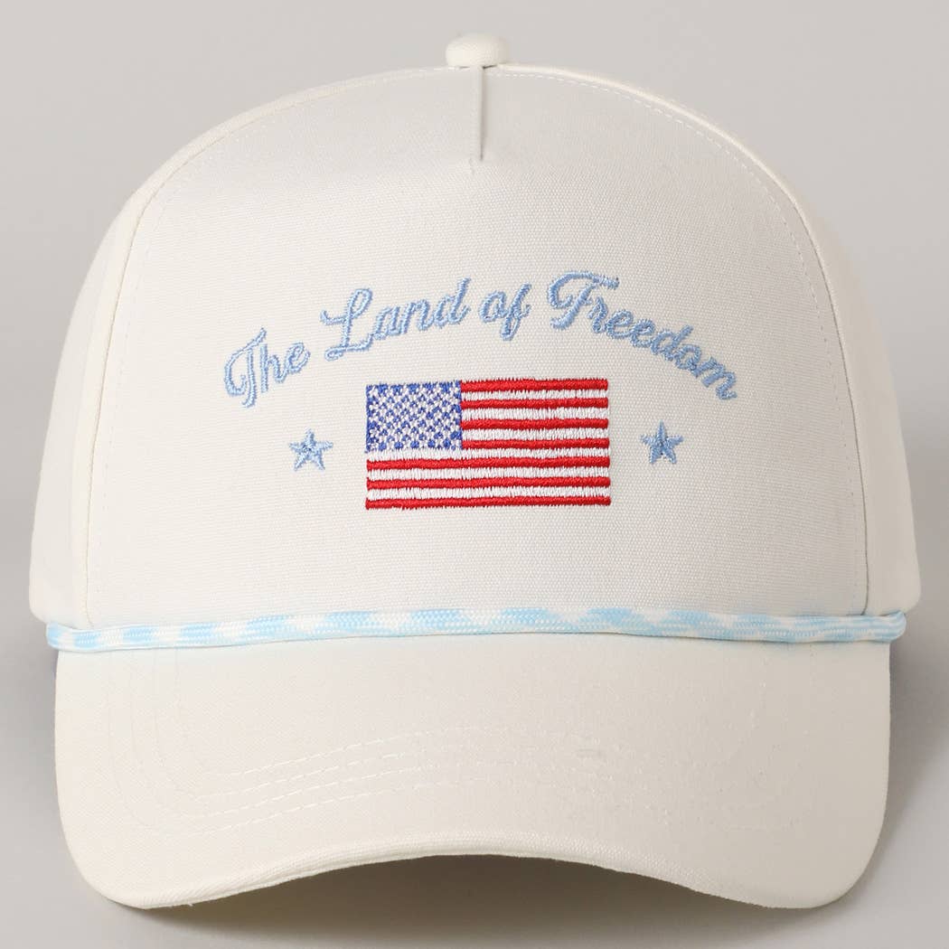 Fashion City - The Land of Freedom Flag Embroidered Trucker Hat: Red / ONE SIZE - Image 7
