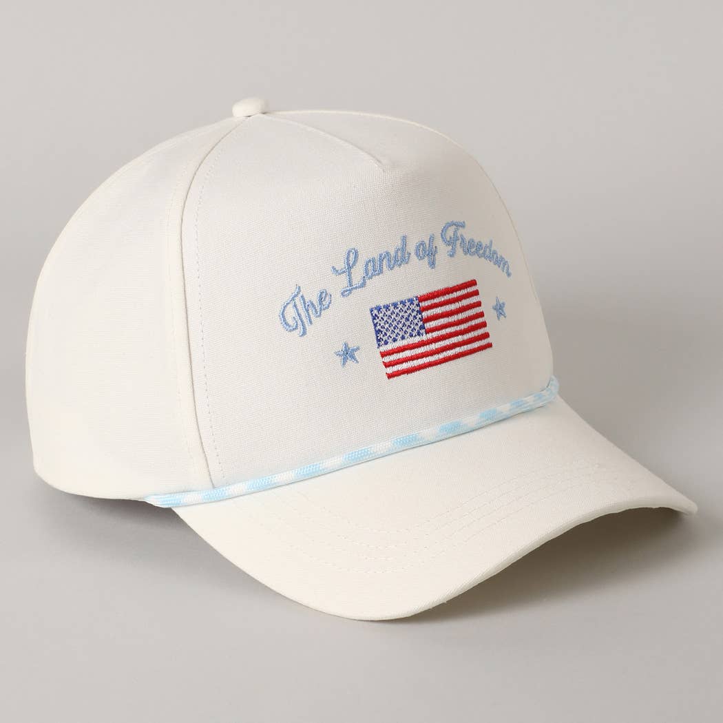 Fashion City - The Land of Freedom Flag Embroidered Trucker Hat: Red / ONE SIZE - Image 8