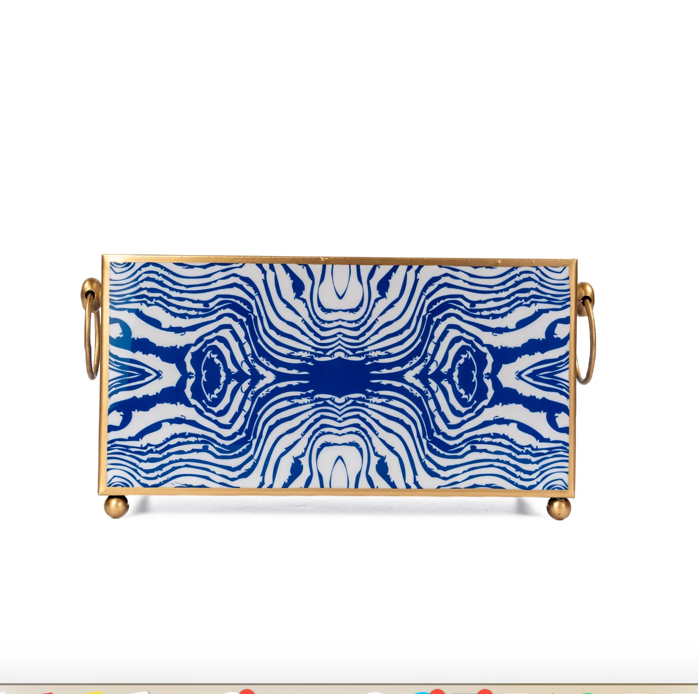 Faux Bois Enameled Rectangular Cachepot Planter