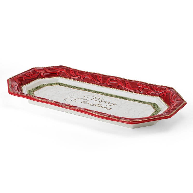 Fitz and Floyd® Mikasa® Pfaltzgraff® - Fitz & Floyd Telluride Bread Tray 17.5In Gift Box Pkg: Red / No / Earthenware - Image 2