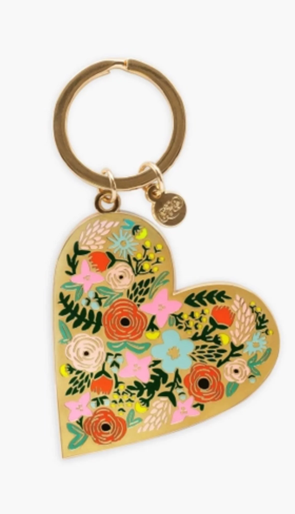 Floral Heart Enamel Keychain - Rifle Paper Co
