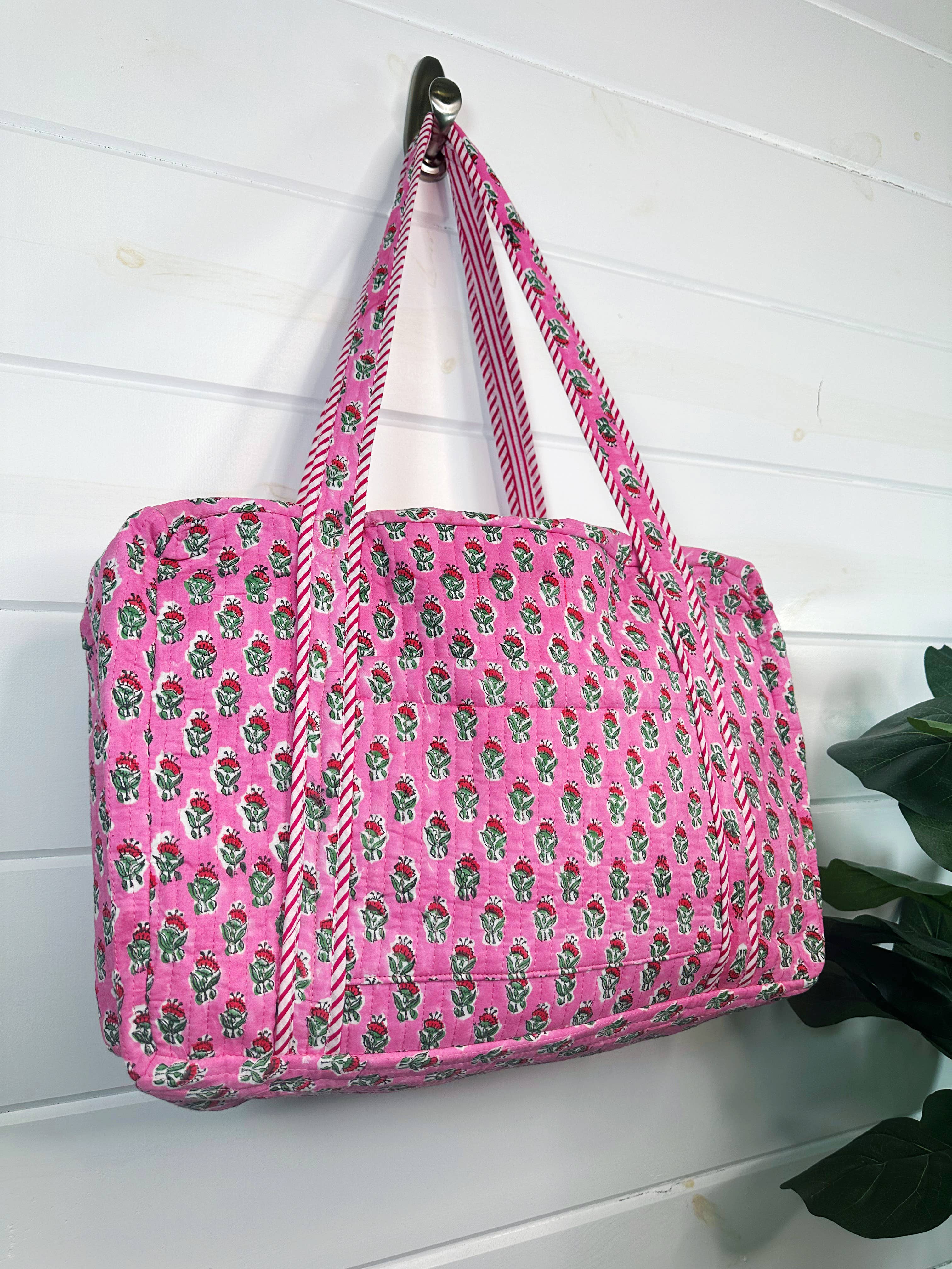 Folklore Couture - Quilted Duffle Bags | Block Print | Weekender Bag | Floral - Image 2