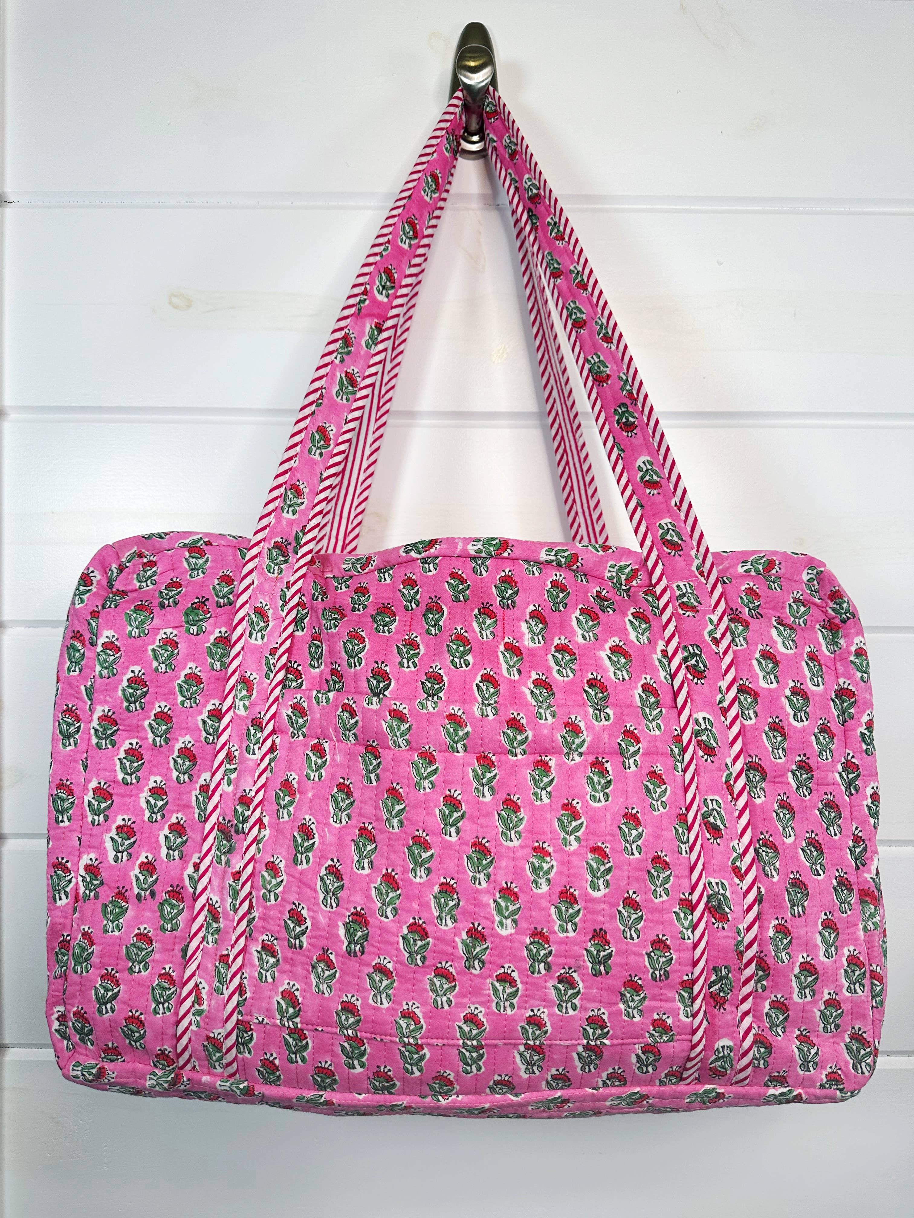 Folklore Couture - Quilted Duffle Bags | Block Print | Weekender Bag | Floral - Image 3