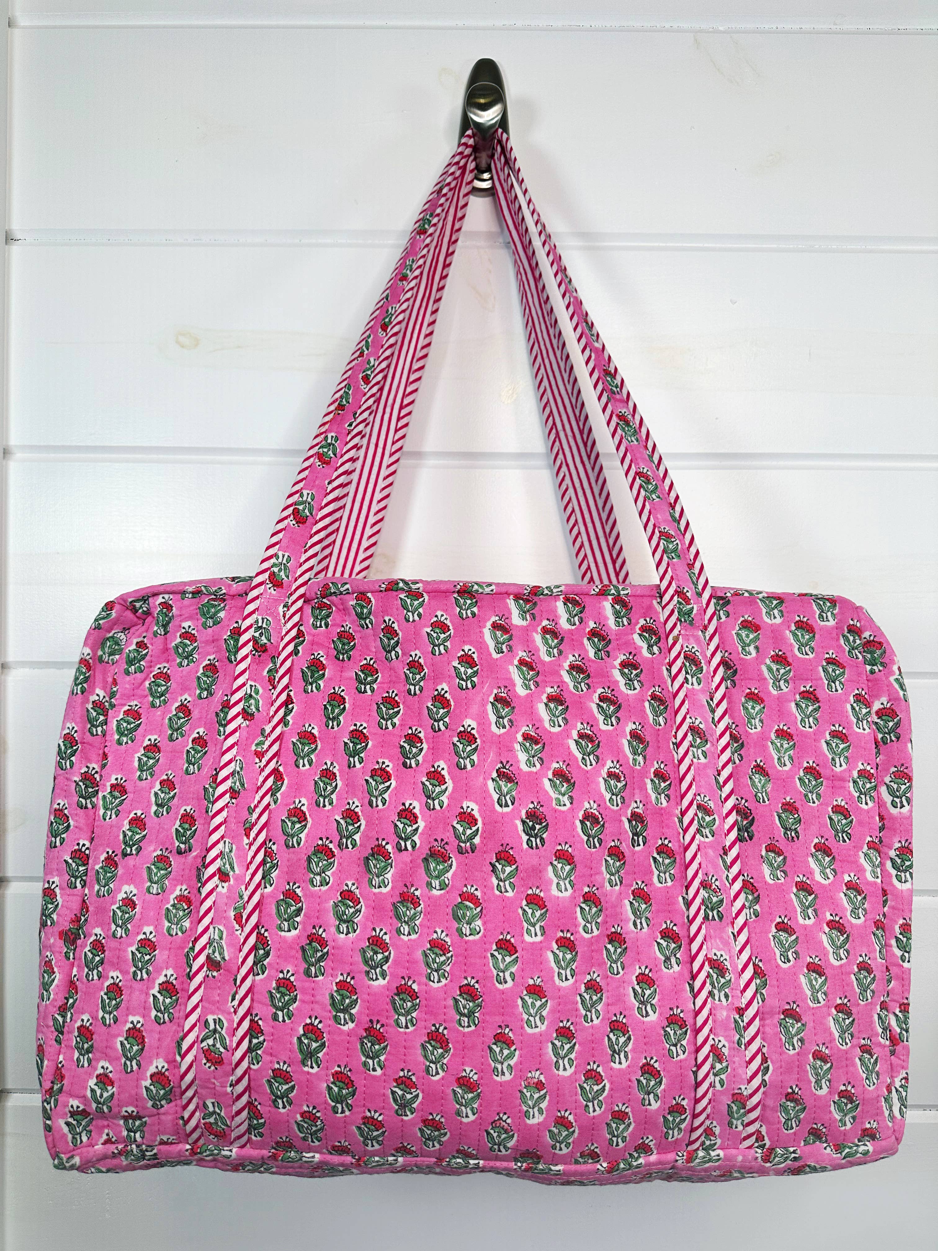 Folklore Couture - Quilted Duffle Bags | Block Print | Weekender Bag | Floral - Image 4