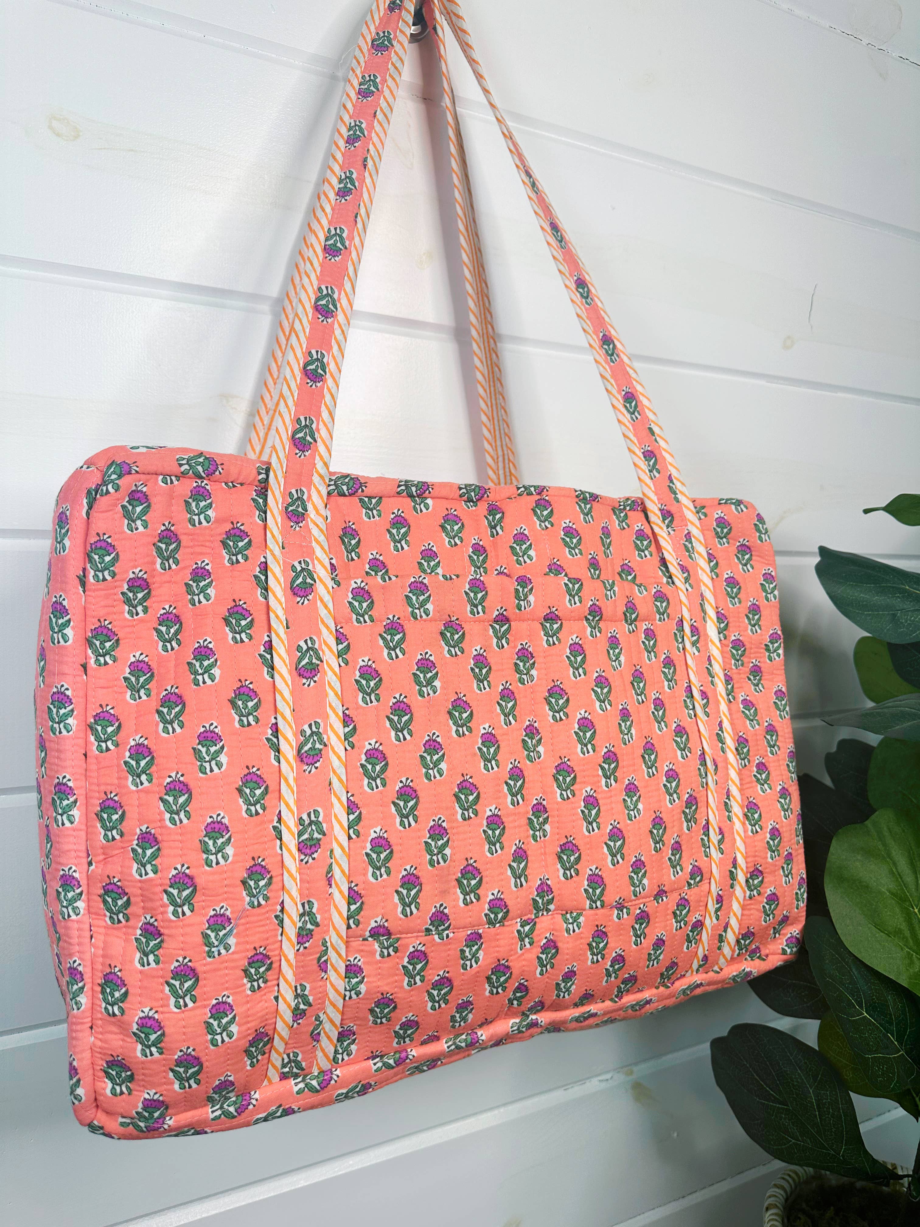 Folklore Couture - Quilted Duffle Bags | Block Print | Weekender Bag | Floral - Image 2