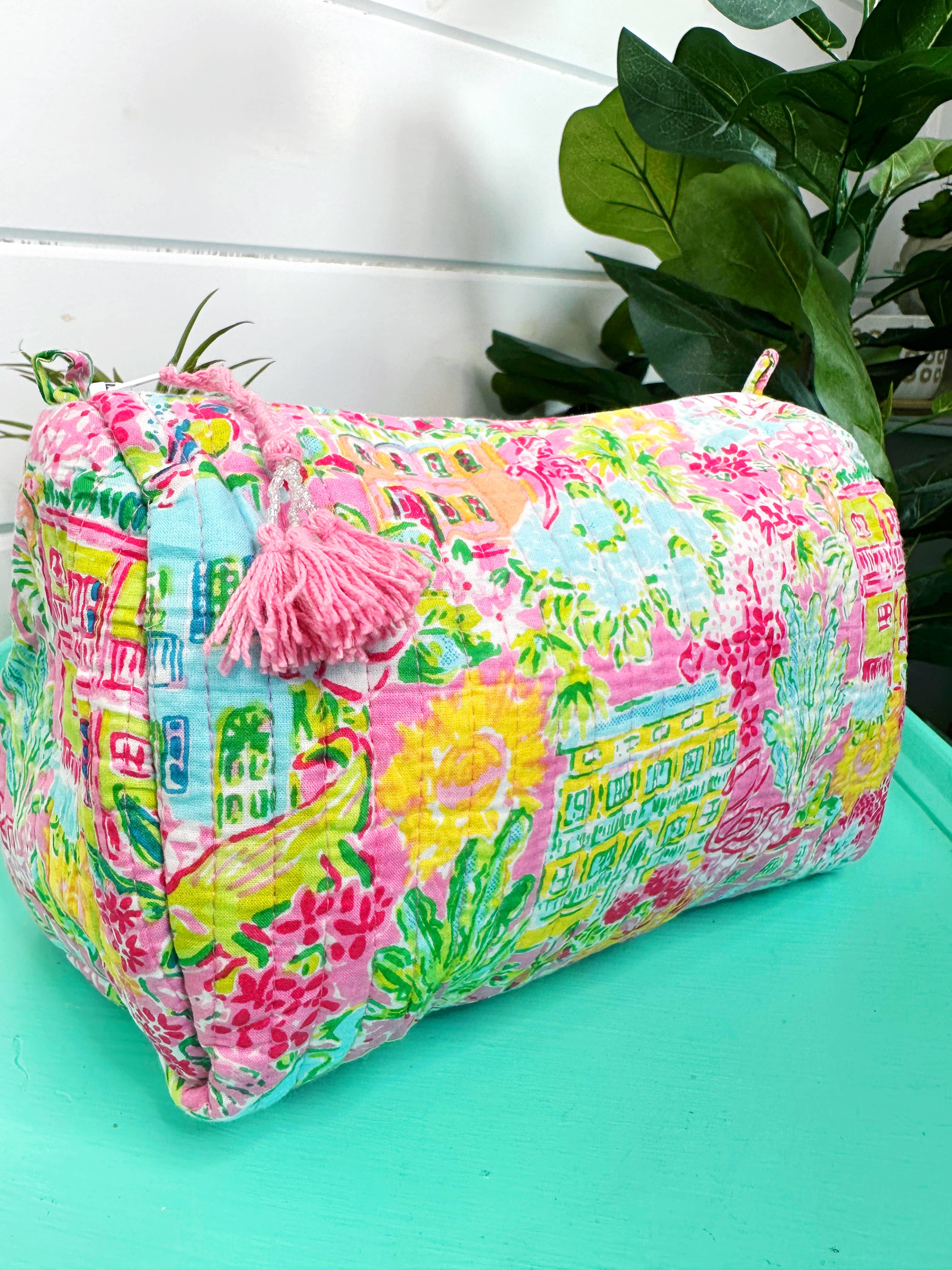 Folklore Couture - Quilted Makeup Bag | Cosmetic Toiletry Bag | Southern Town - Image 2
