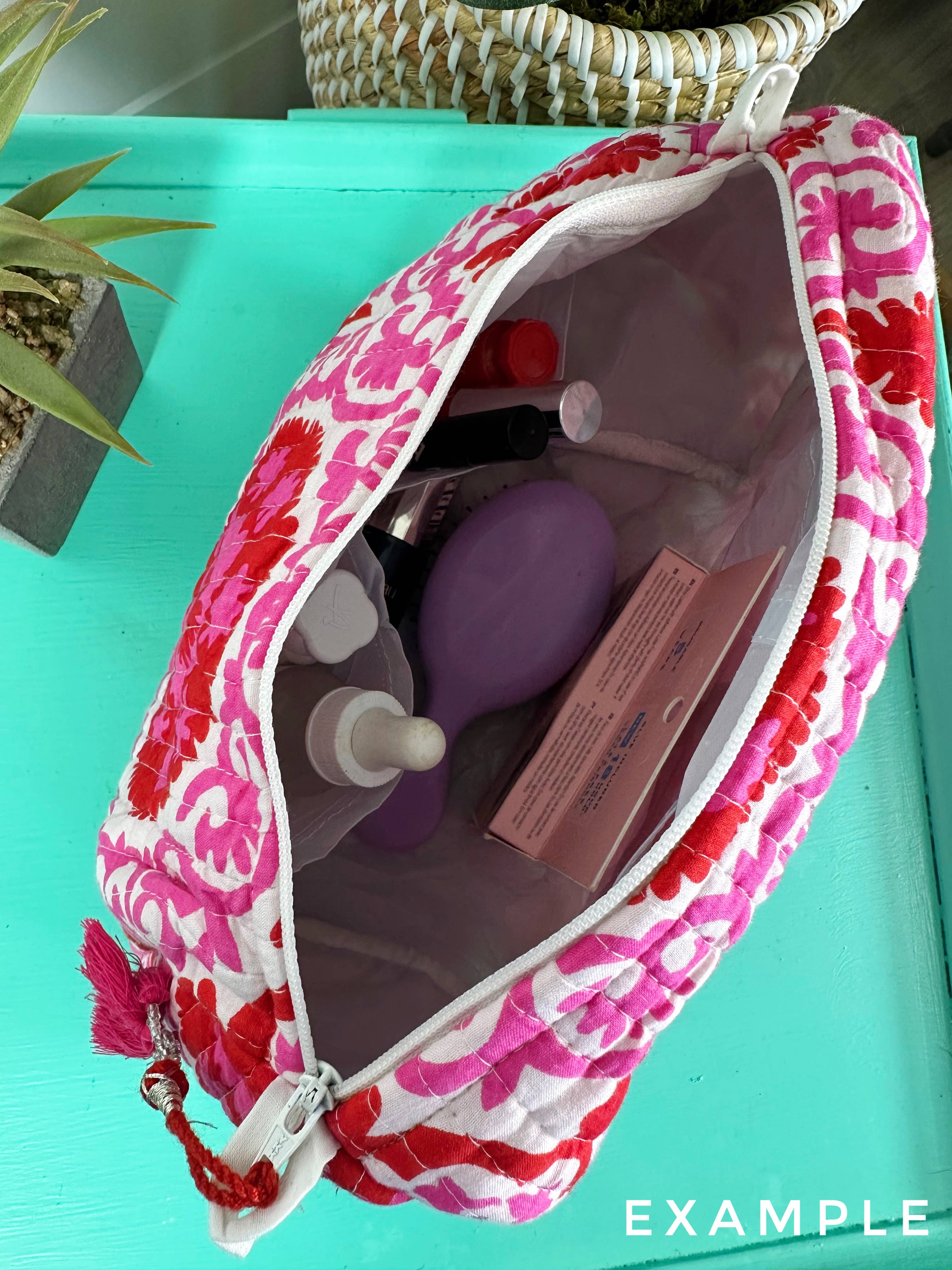 Folklore Couture - Quilted Makeup Bag | Cosmetic Toiletry Bag | Southern Town - Image 4