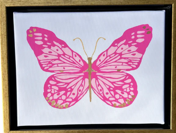 Framed Hot Pink Butterfly
