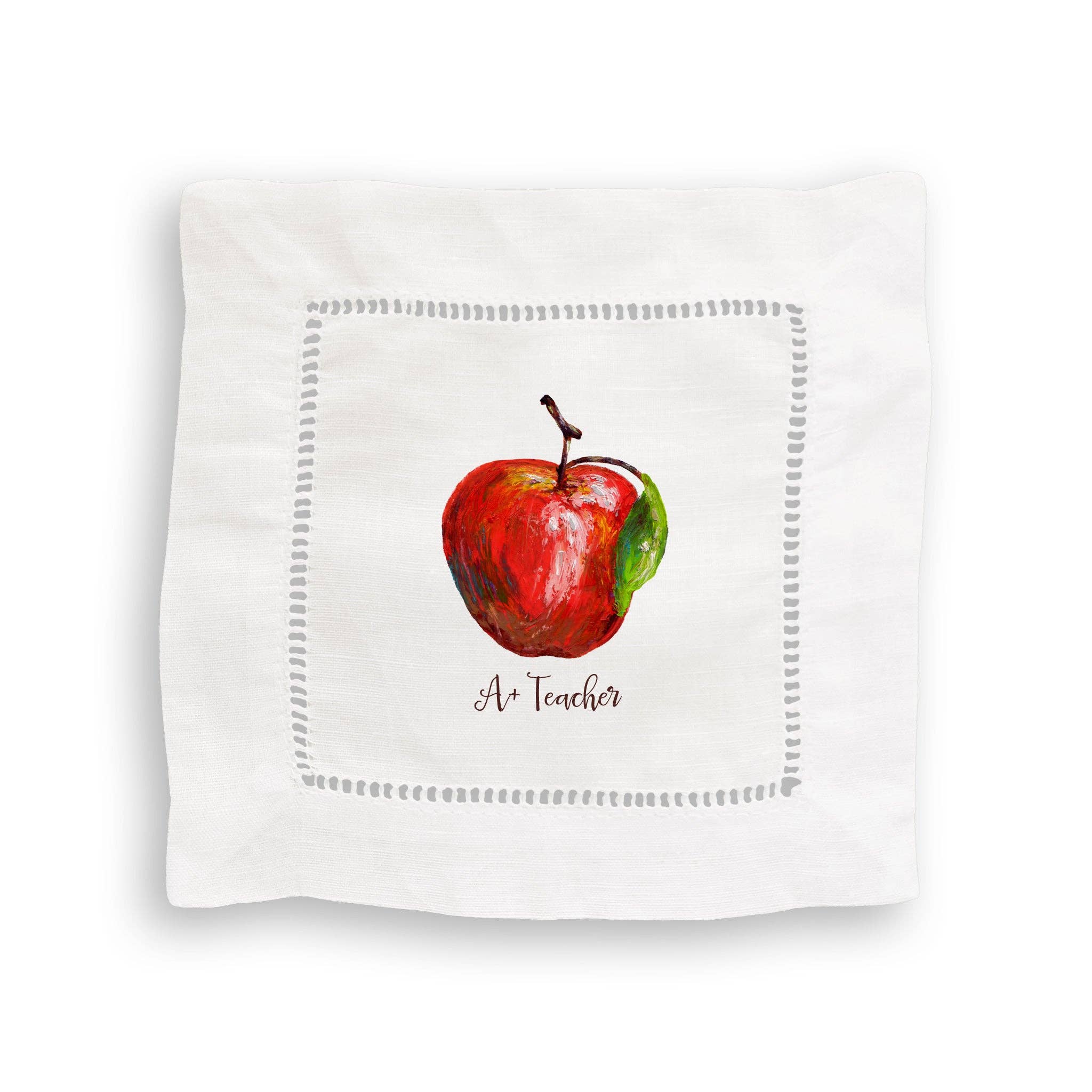 French Graffiti - Apple with A+ Teacher: Dishtowel - Image 5
