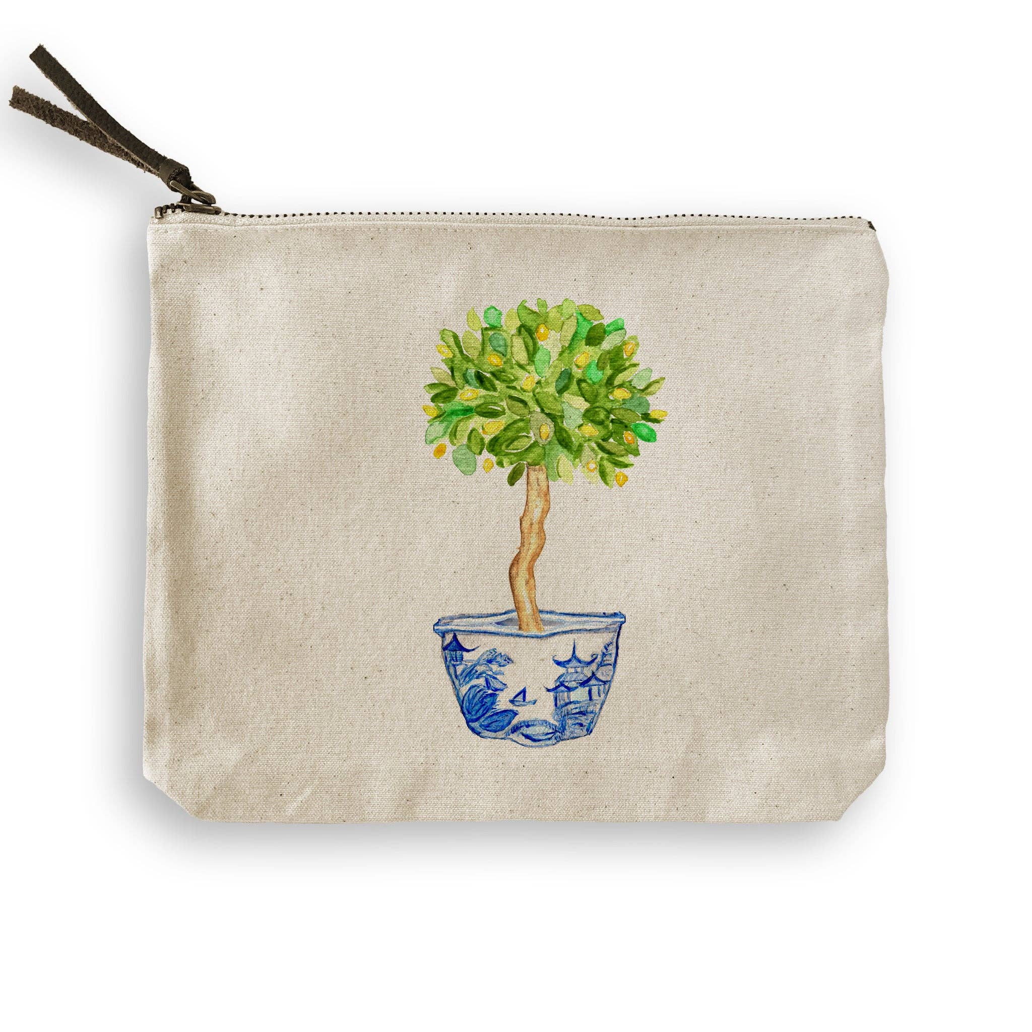 French Graffiti - Blue & White Bowl with Lemon Tree: Dishtowel - Image 8