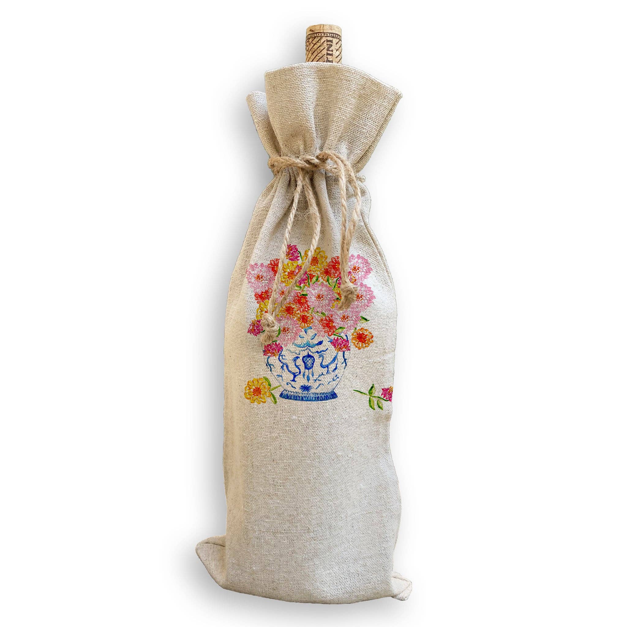 French Graffiti - Ginger Jar with Zinnias: Dishtowel - Image 4