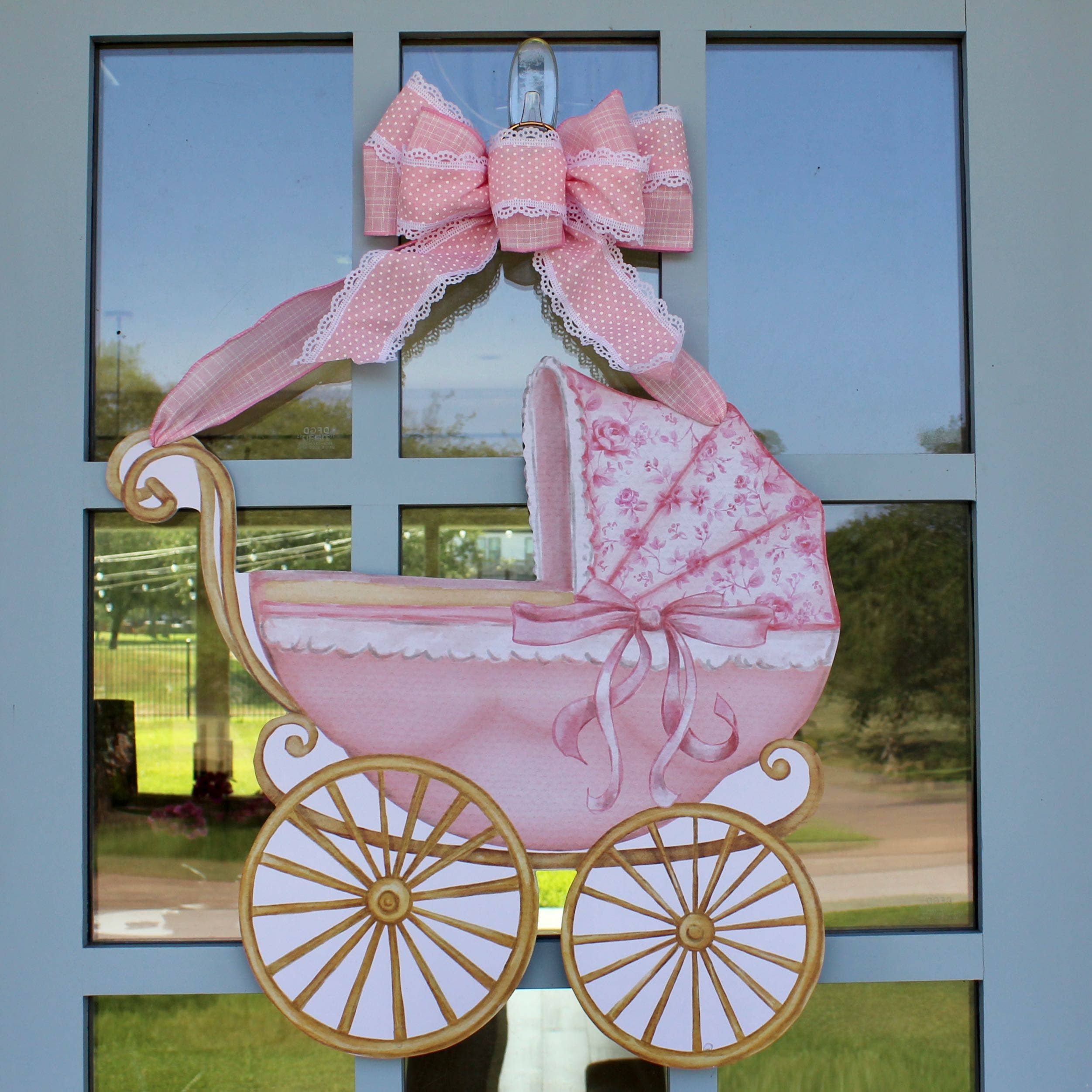 Front Porch Elegance - Welcome Baby- Door Hanger: Blue- It's a Boy - Image 3