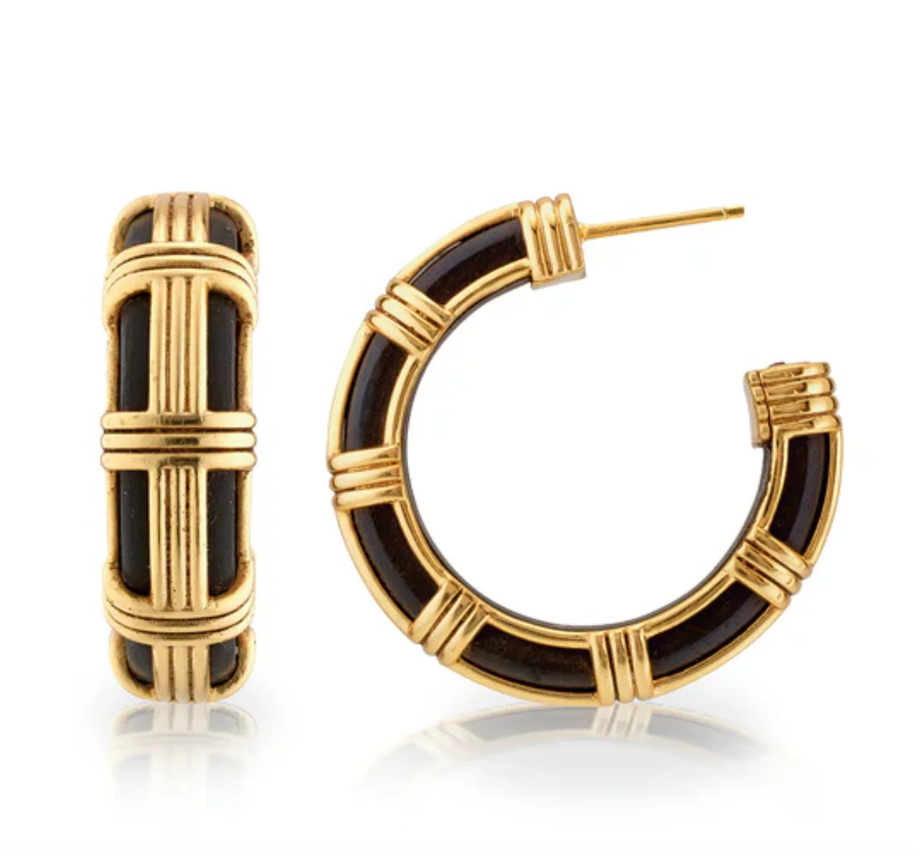 Gaia Cage Hoop Earrings- Ebony - Image 3