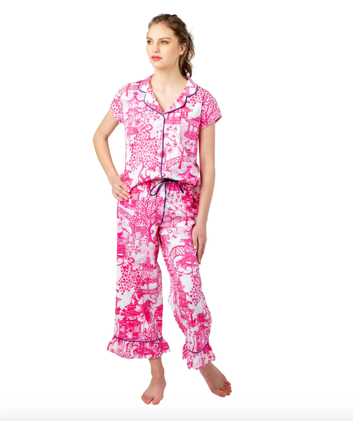 Garden Party Sateen Capri Pajama Set