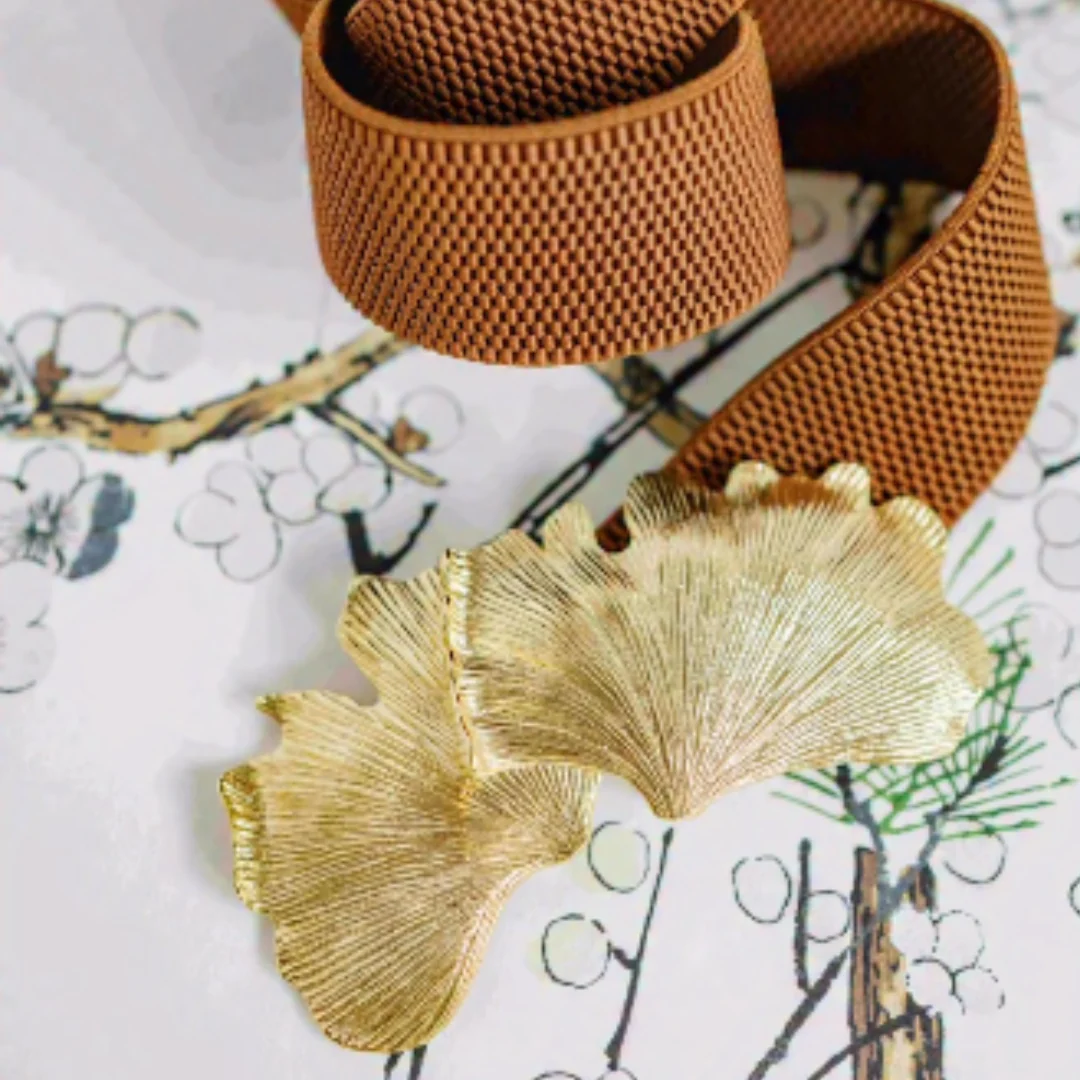Garland - Ginkgo Interchangeable Artisan Belt Buckle w/ Gold Finish - Image 7