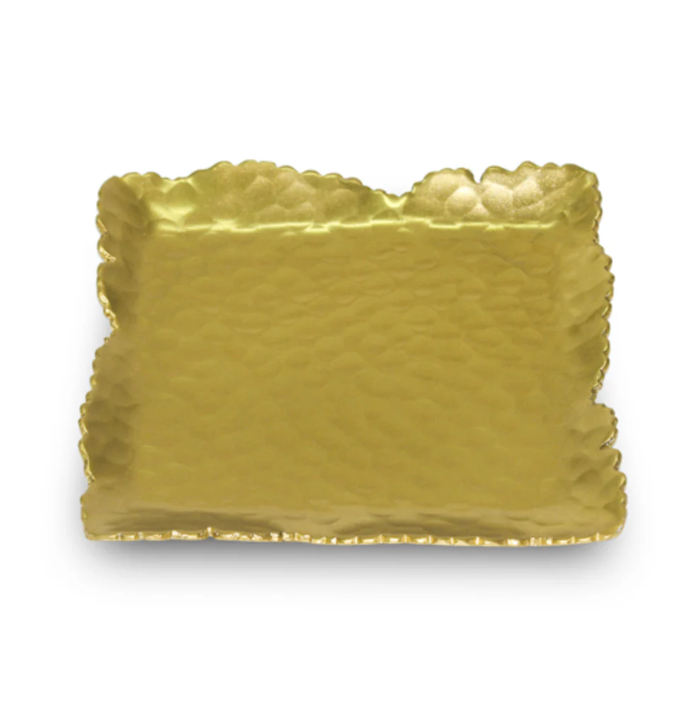 Gilded Hammered Square Dish 5.5 inch