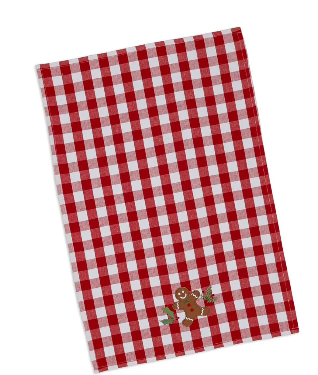 Gingerbread Man Embellished Dishtowel