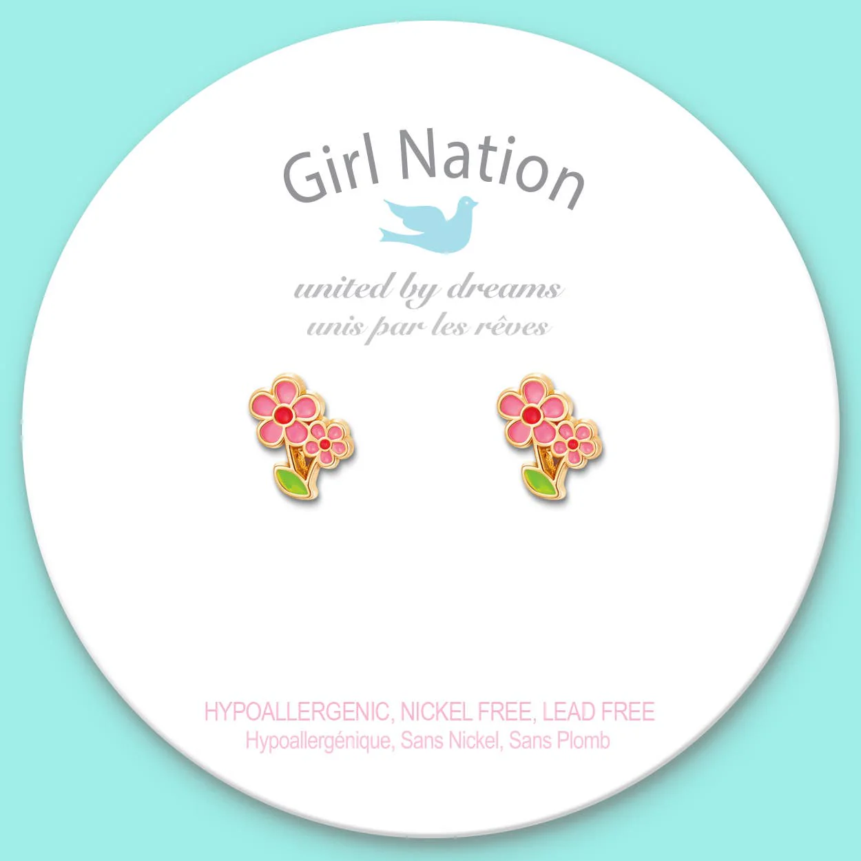 Girl Nation - Little Pink Flower Cutie Stud Earrings - Image 3