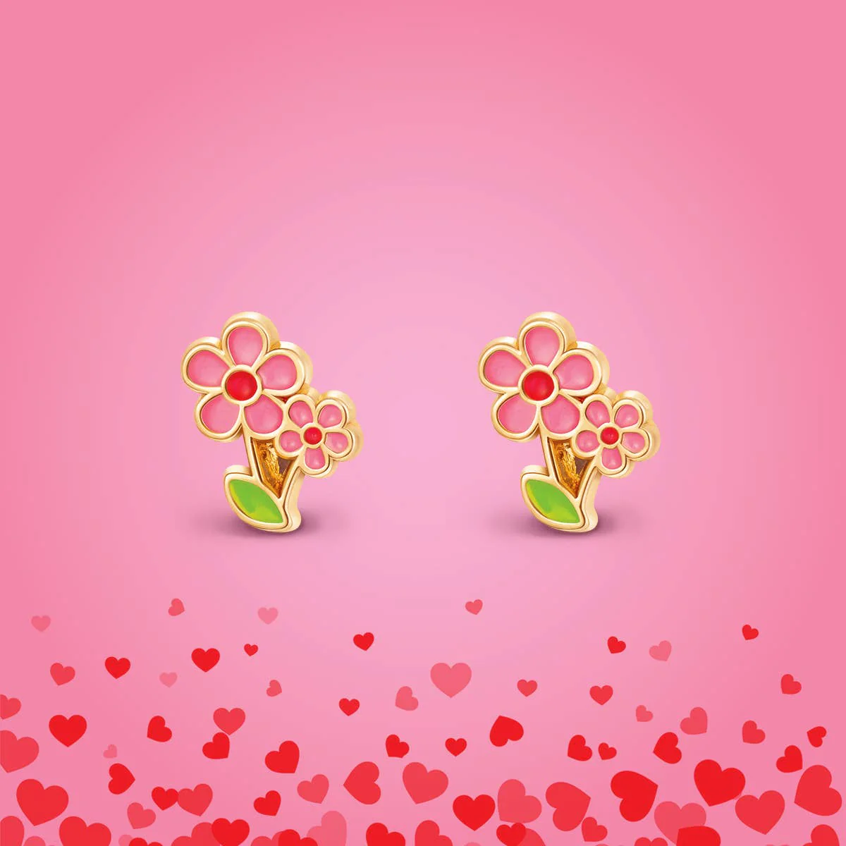 Girl Nation - Little Pink Flower Cutie Stud Earrings - Image 5