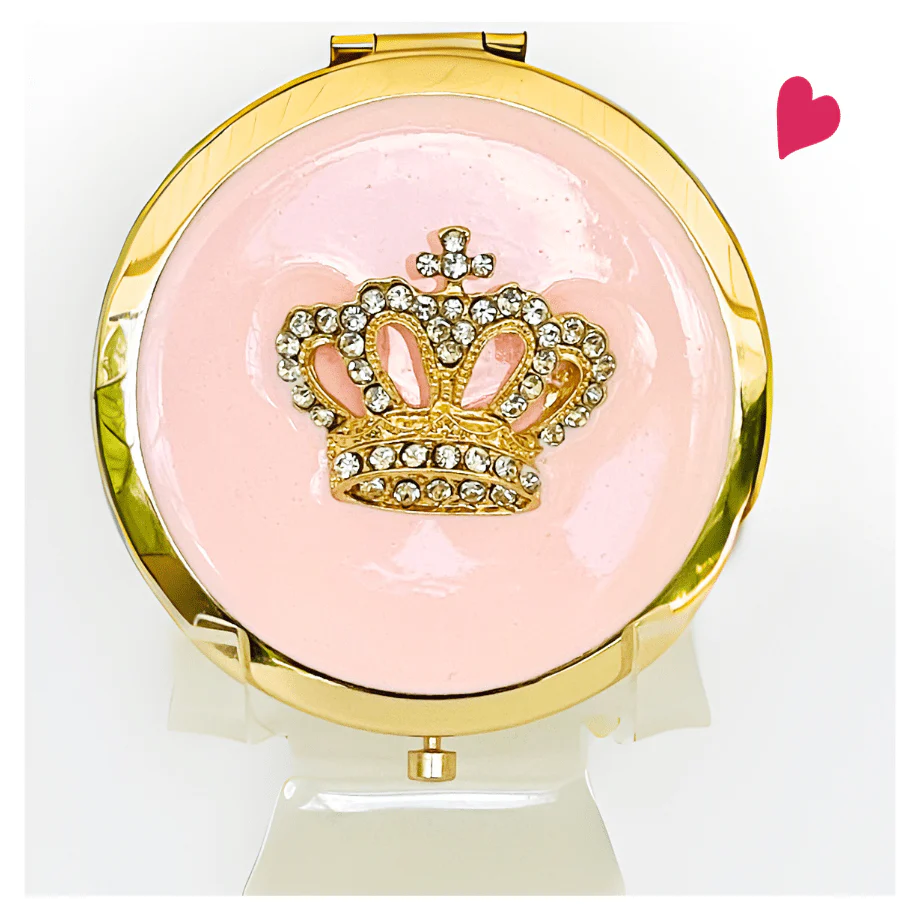 Girl Power 24/7 - Queen’s Heart Compact Mirror – Blush Pink & Gold