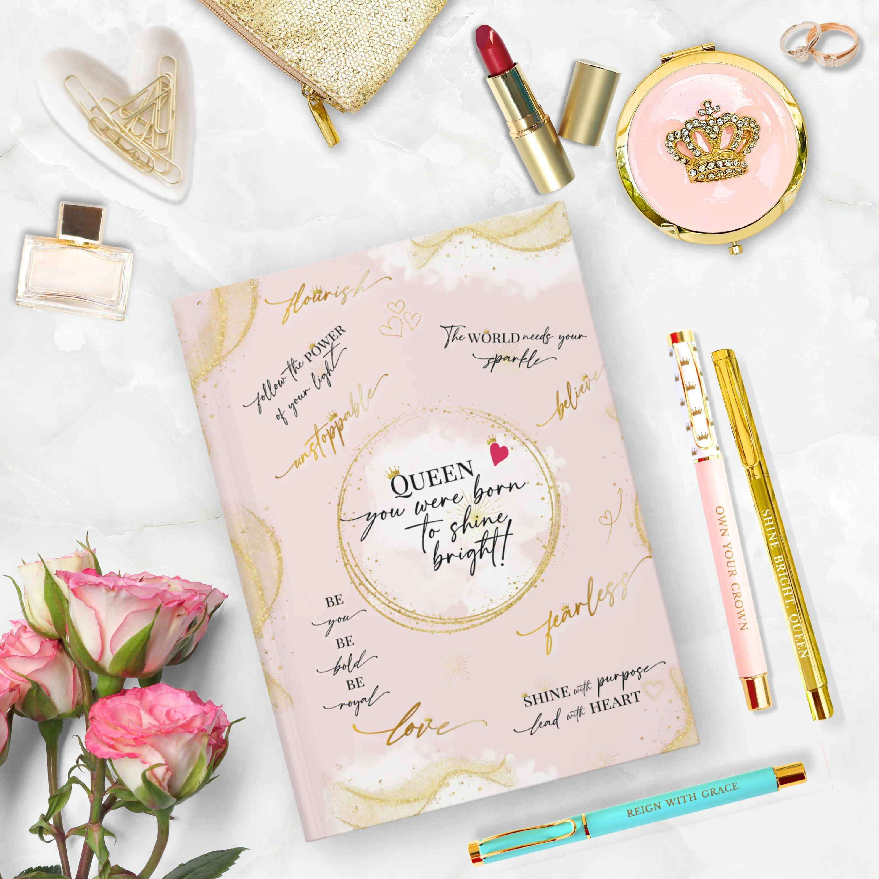 Girl Power 24/7 - Queen – You Were Born to Shine Bright! Hardcover Journal: Journal - Image 2