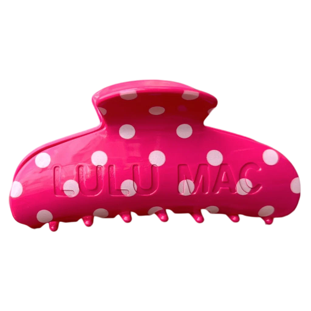 Girlie Girl Originals - LULU MAC HAIR CLIPS LM-HR-1001-Hot Pink/White Dot
